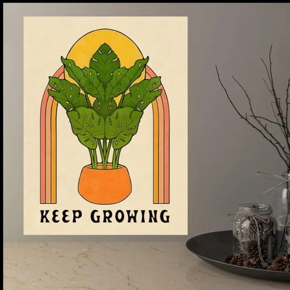 Canvas Keep Growing Inspirational Bold Art Print - Picture 4 of 7